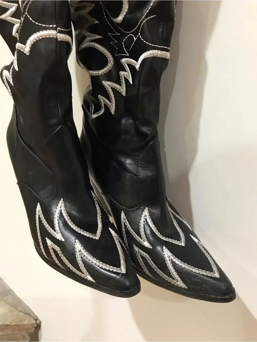 Western Thigh High Over The Knee Embroidered Boots (9)